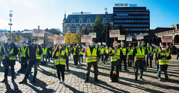 Štrajk zaštitara i zaštitarki u Norveškoj (Foto: Jan-Erik Østlie/FriFagbevegelse)